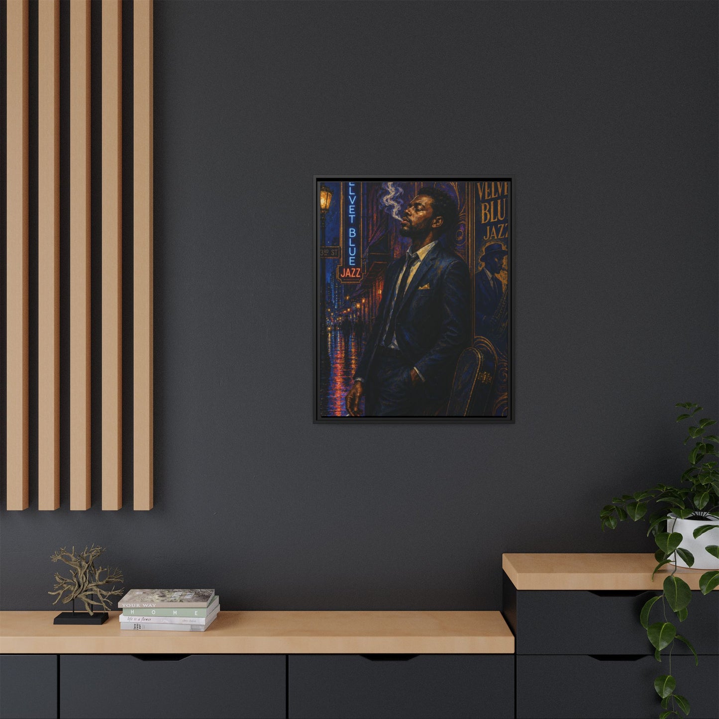 After the Gig Framed Retro Jazz Music Canvas Print