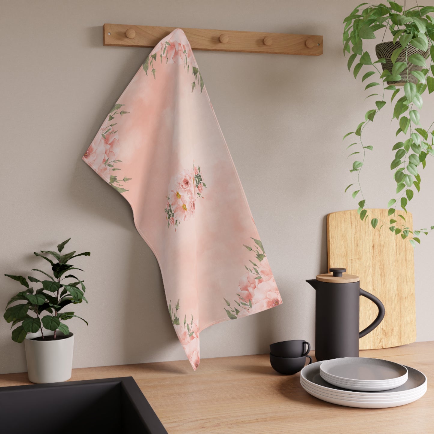 Peachy Keen Tea Towels (cotton, poly)