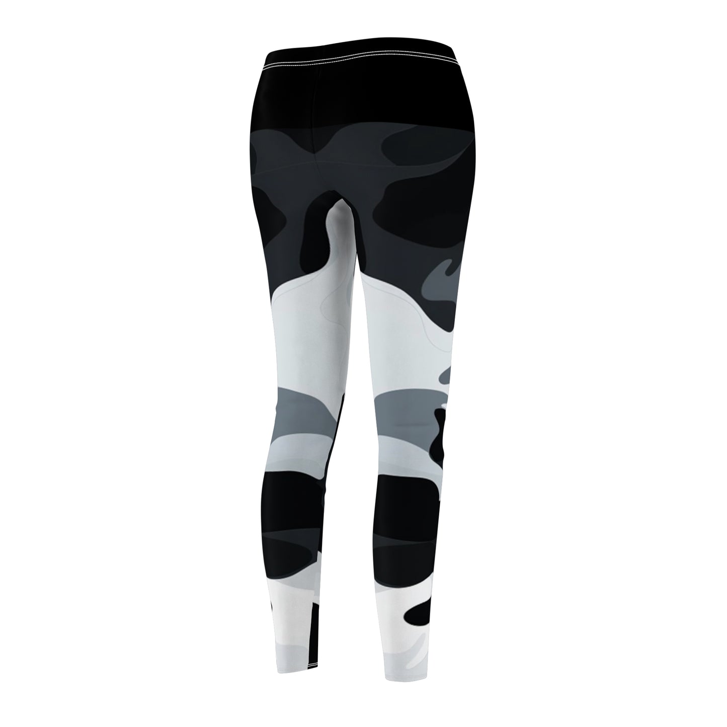 Black/Gray Women's Cut & Sew Casual Leggings (AOP)