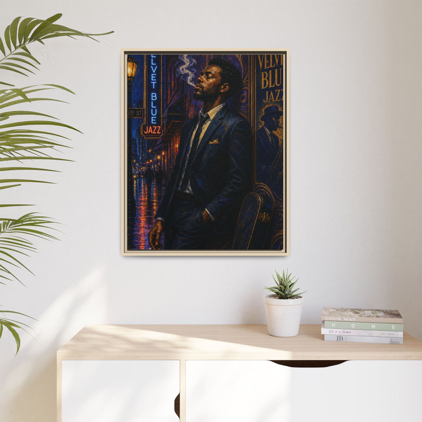 After the Gig Framed Retro Jazz Music Canvas Print