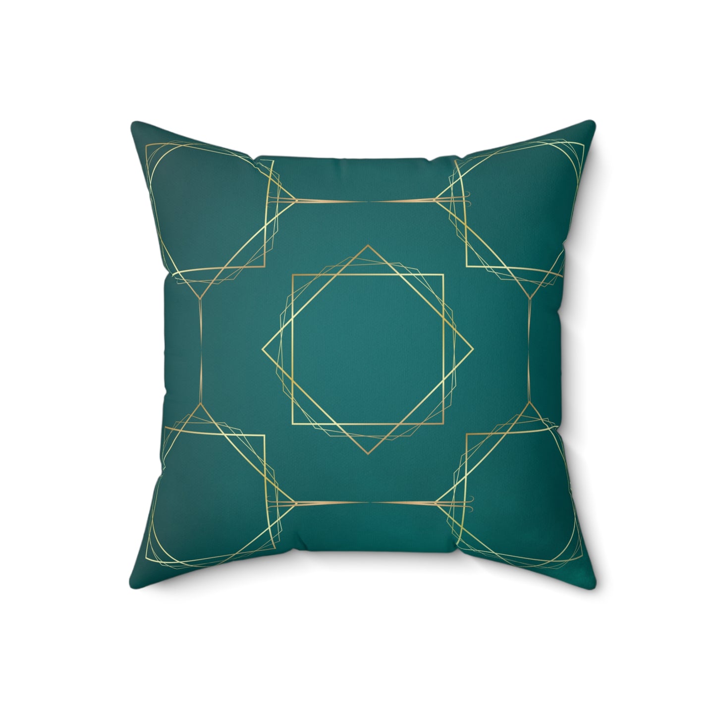 Gilded Elegance (Dark Teal) Polyester Square Pillow