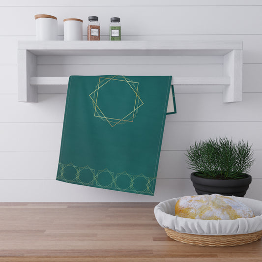 Gilded Elegance (Teal) Tea Towels (cotton, poly)