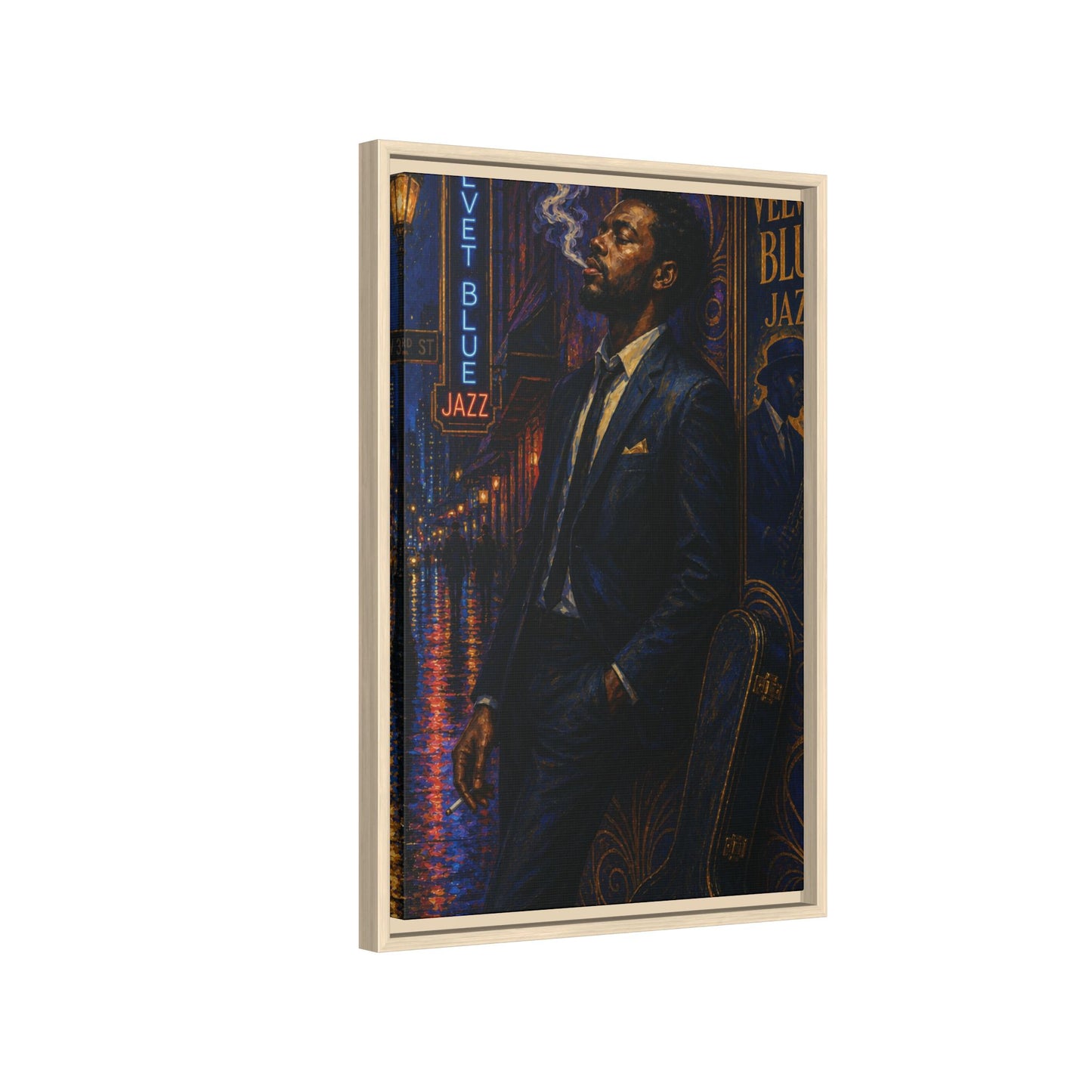 After the Gig Framed Retro Jazz Music Canvas Print