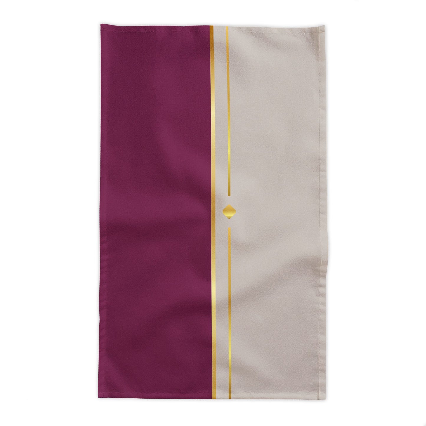 Fuchsia & Taupe Haven Elegant Gold-Striped Tablecloth