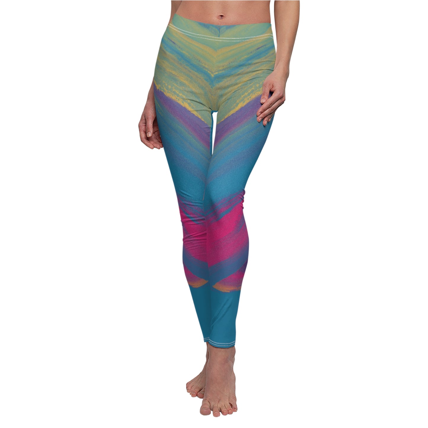 Color Splash Women's Cut & Sew Casual Leggings (AOP)