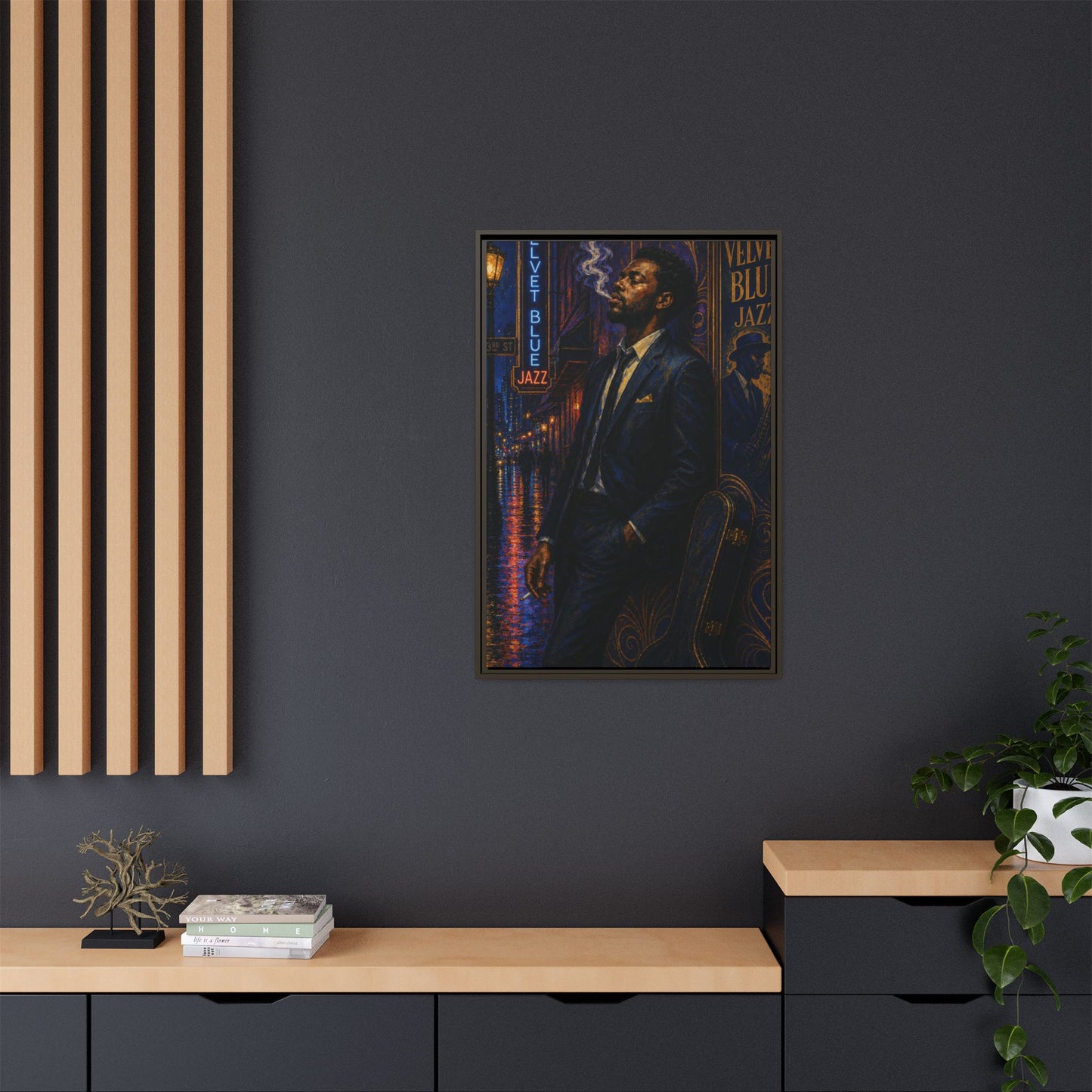 After the Gig Framed Retro Jazz Music Canvas Print