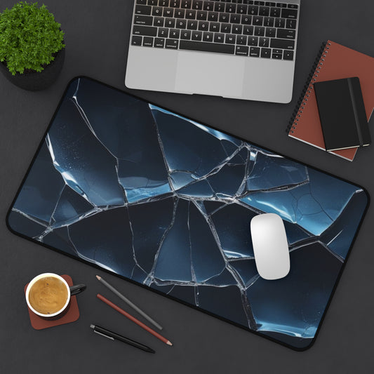 Crack'd (Dark Blue) Desk Mat