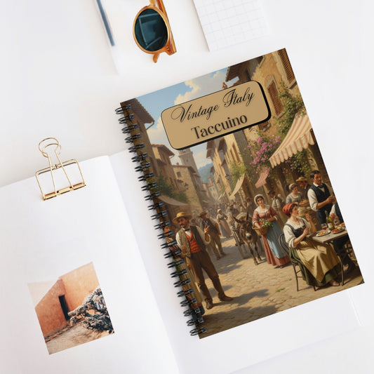 Vintage Italy Spiral Notebook - Ruled Line