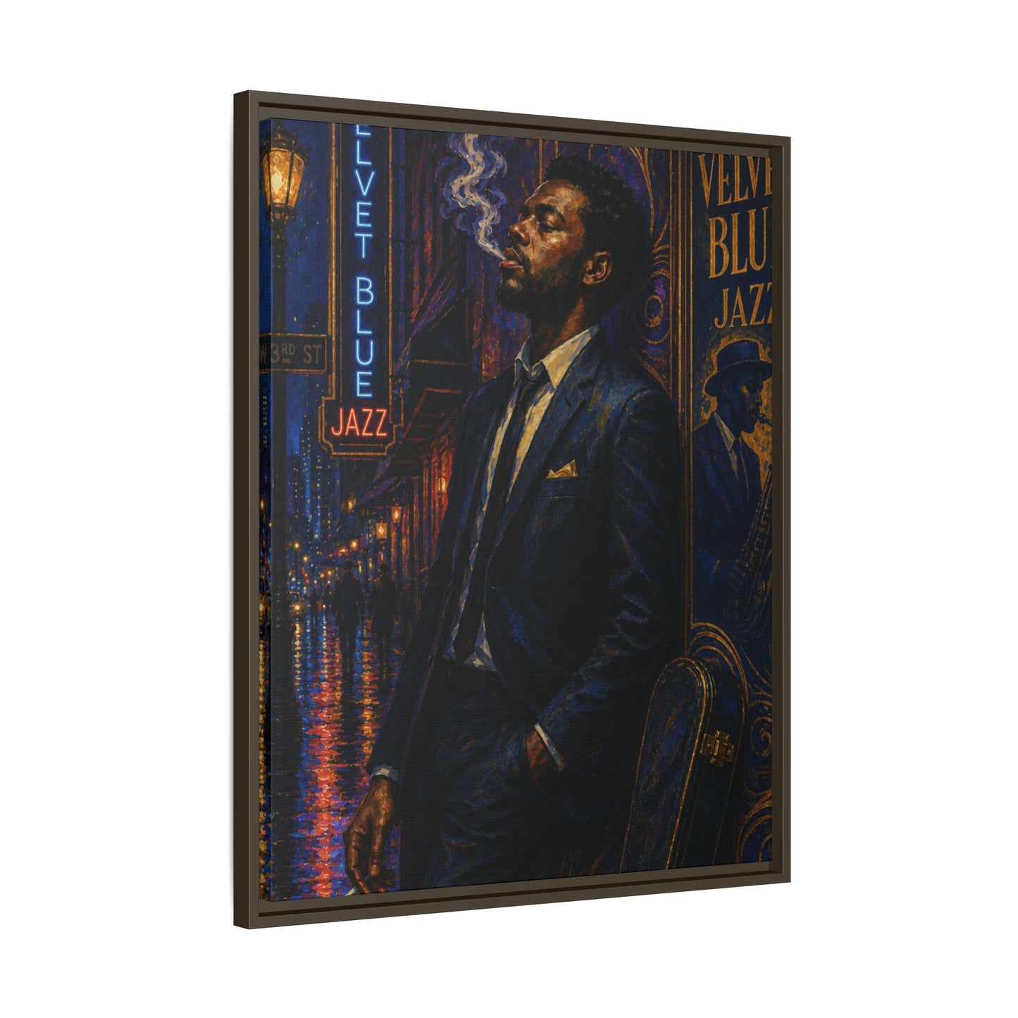 After the Gig Framed Retro Jazz Music Canvas Print
