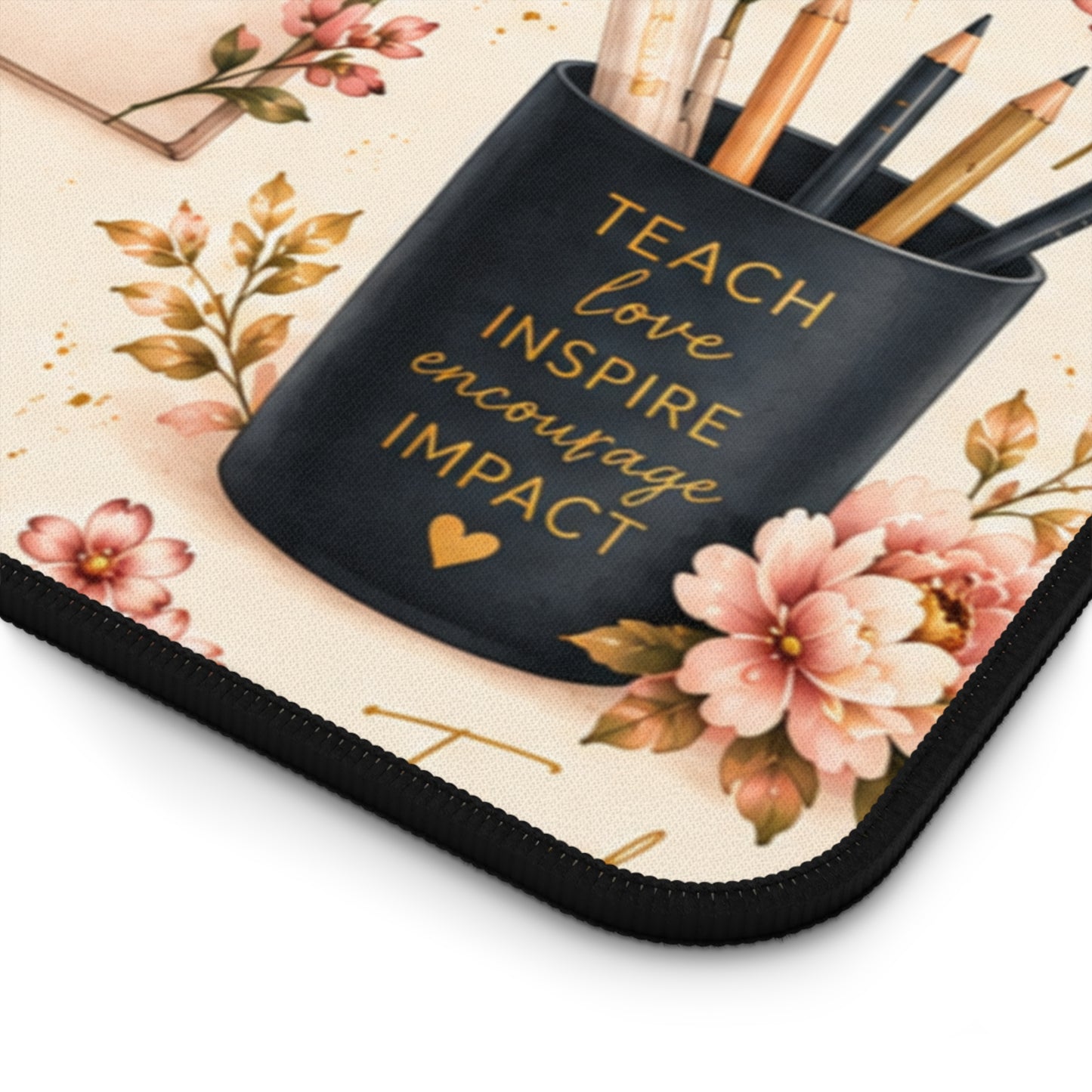 Teacher Appreciation Floral Desk Mat — 'Thank You Teacher' Laptop Mousepad