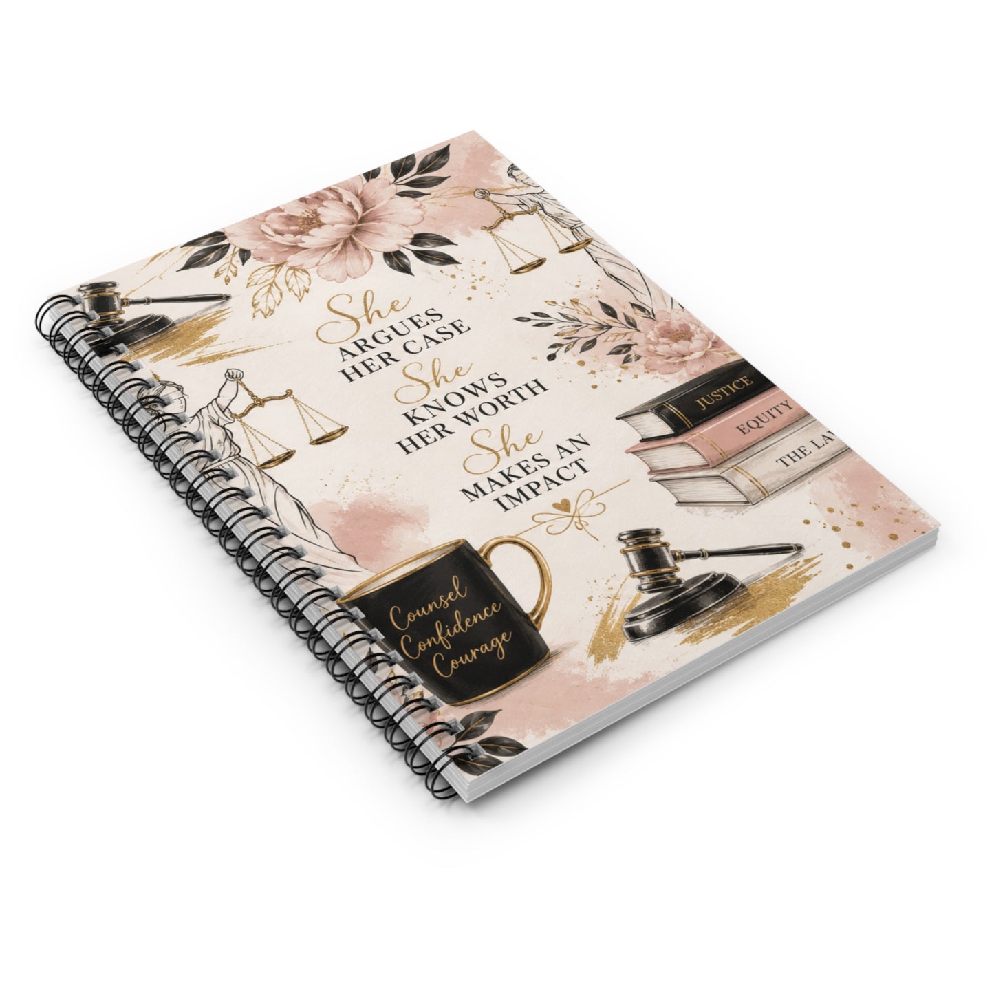 Counsel & Confidence: Attorney Floral Spiral Notebook