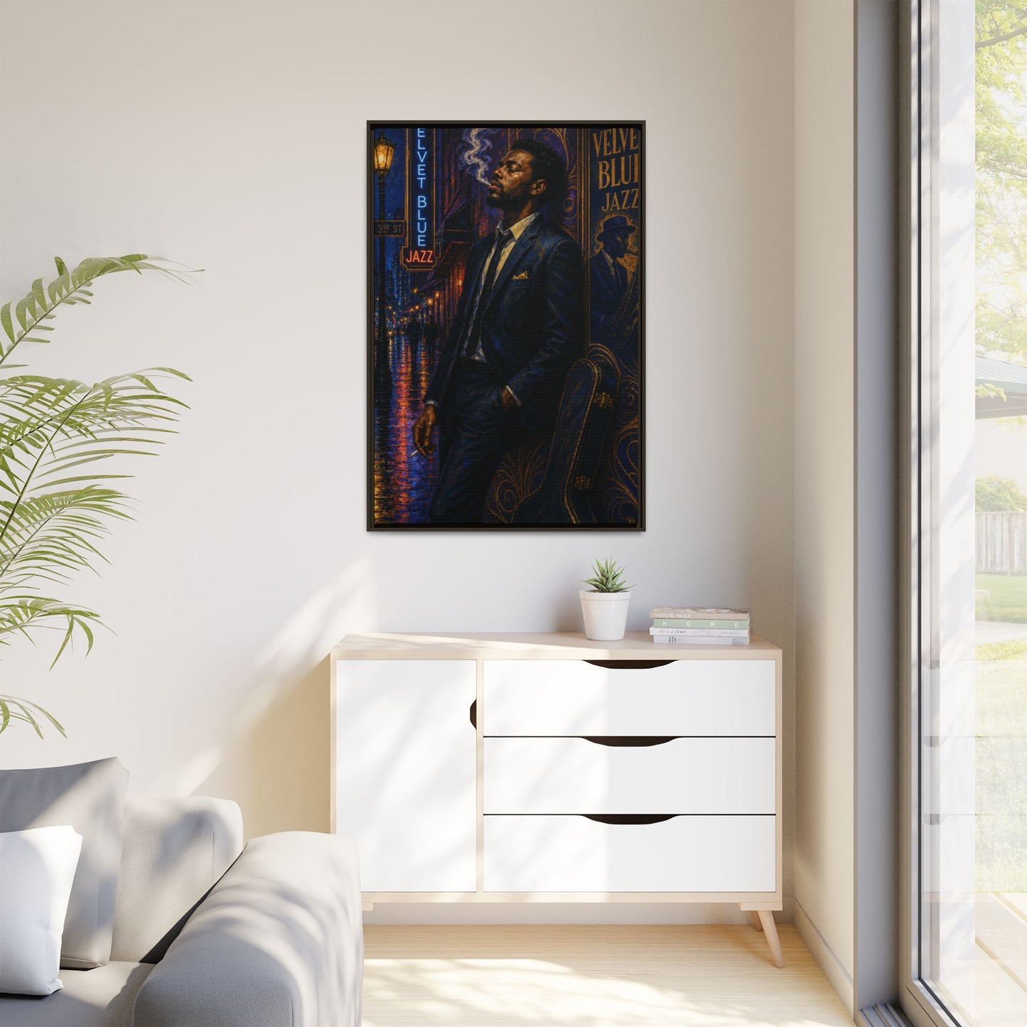 After the Gig Framed Retro Jazz Music Canvas Print