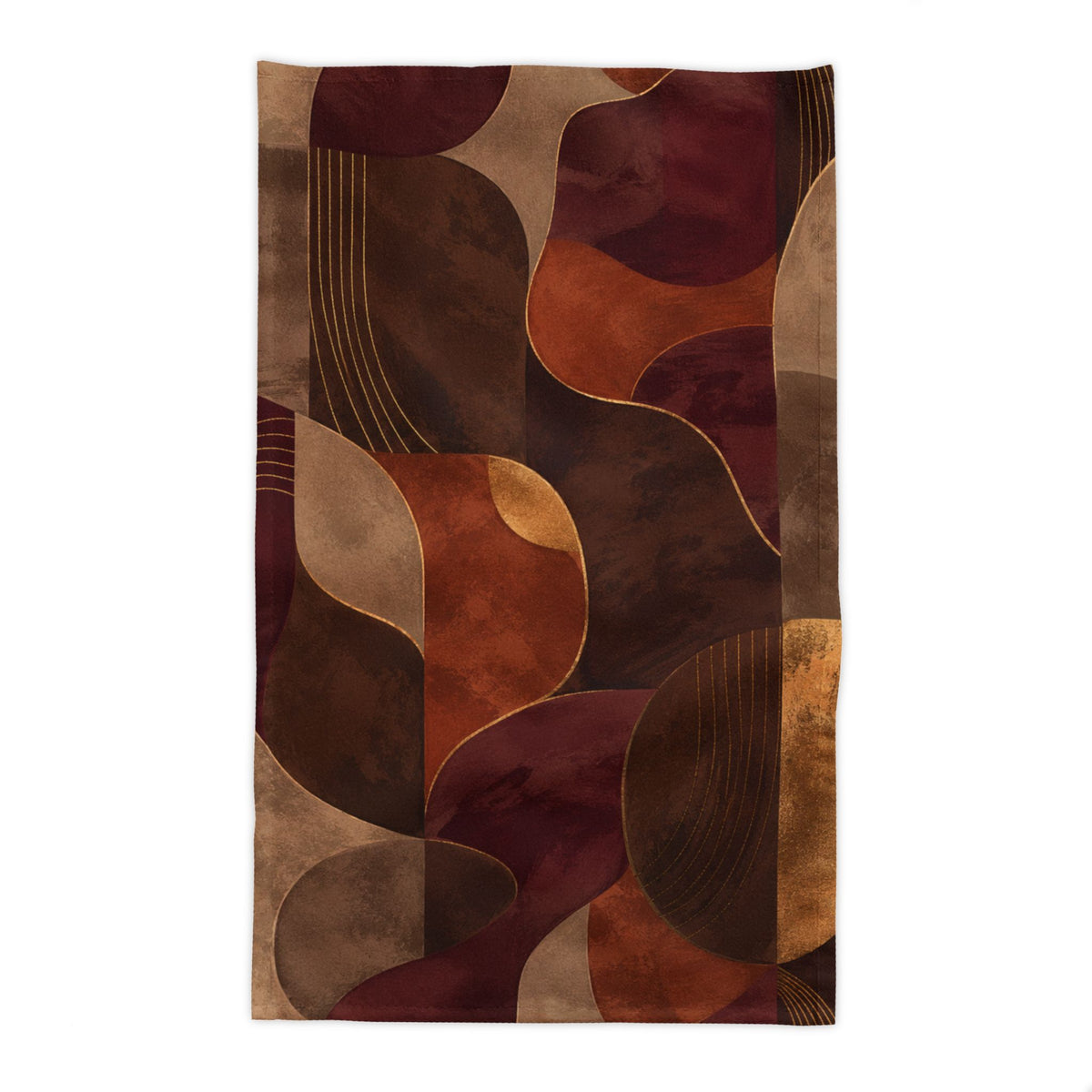 Ember & Earth Tablecloth — Warm Earth Tones Retro Geometric Table Cover