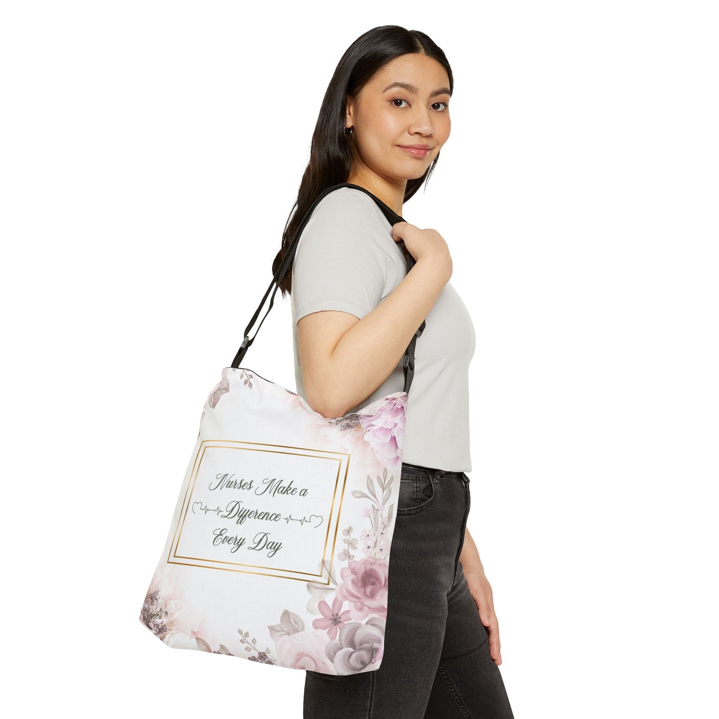 Nurses Make a Difference Adjustable Tote Bag (AOP)