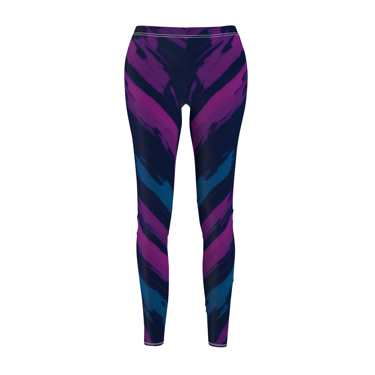 Pink/Blue Women's Cut & Sew Casual Leggings (AOP)