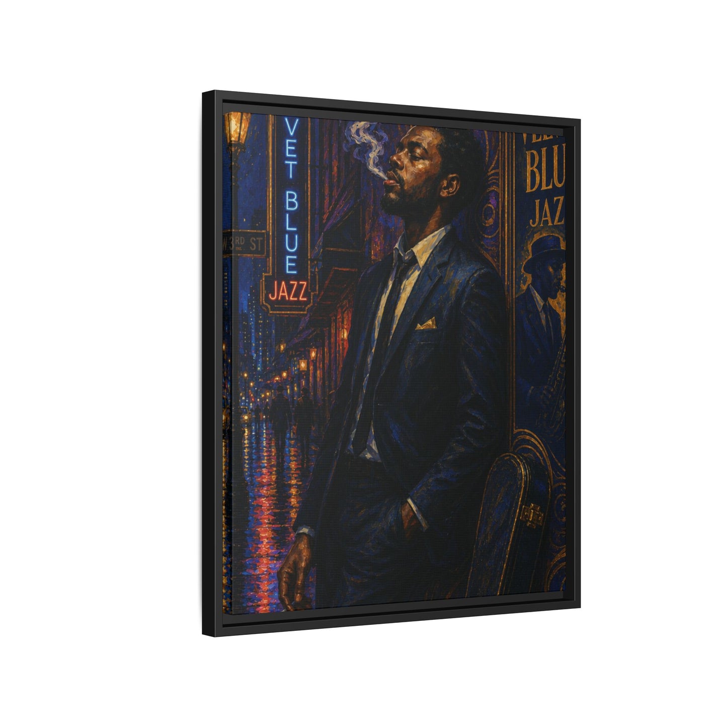 After the Gig Framed Retro Jazz Music Canvas Print