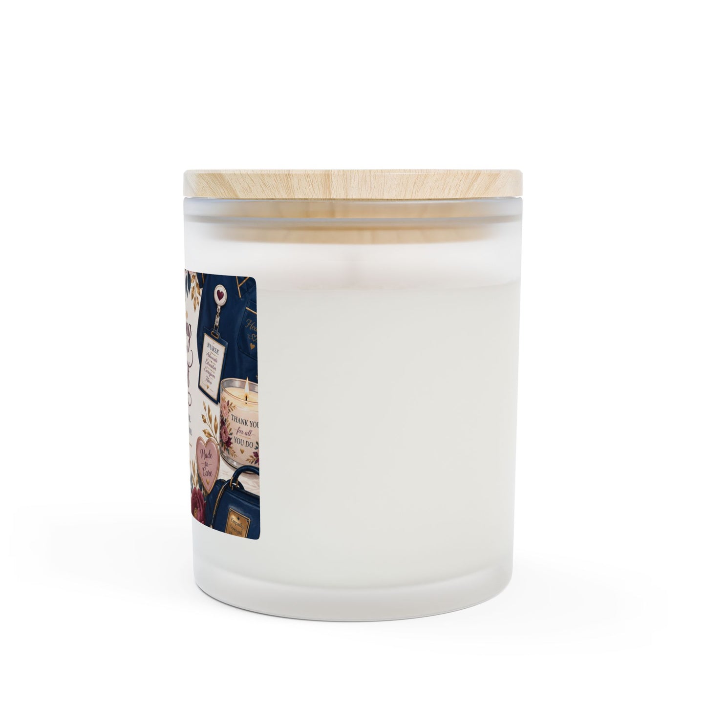 Nursing Is a Work of Heart Frosted Glass Candle — 11oz Gift for Nurses