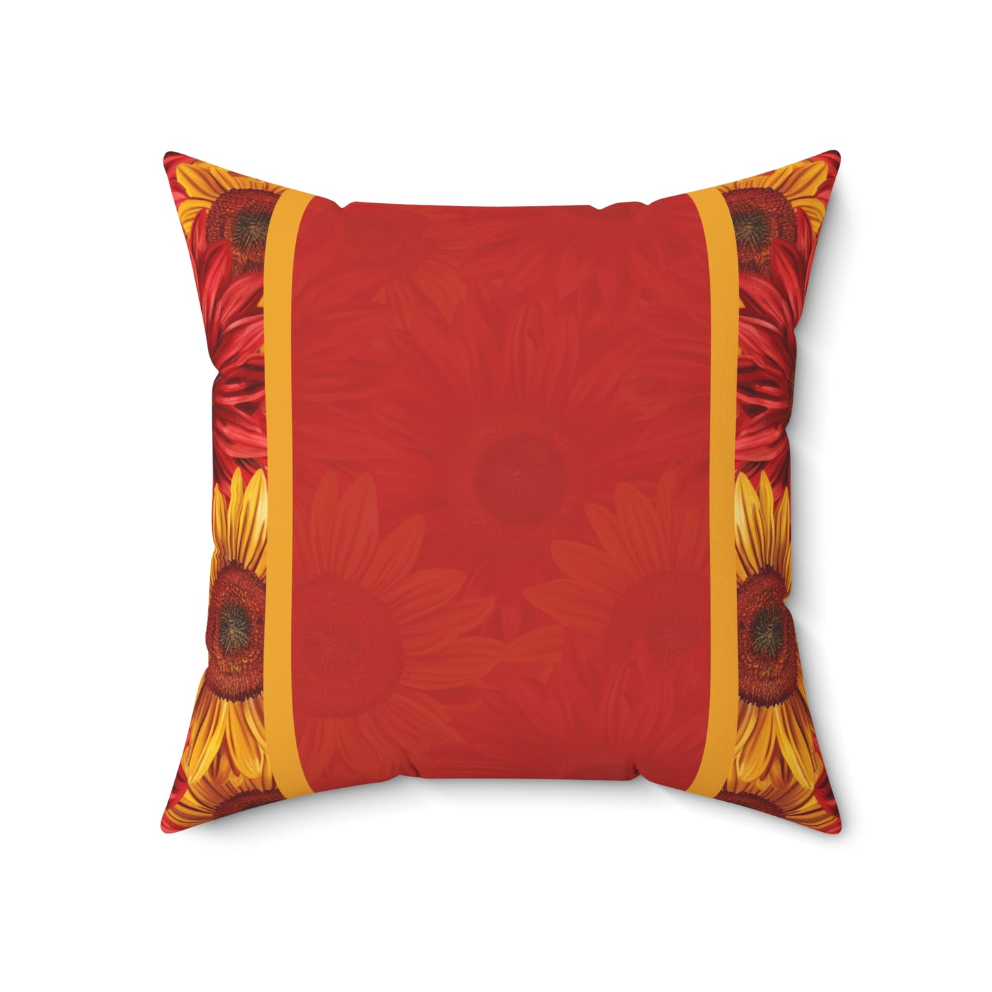 Crimson Gold Spun Polyester Square Pillow