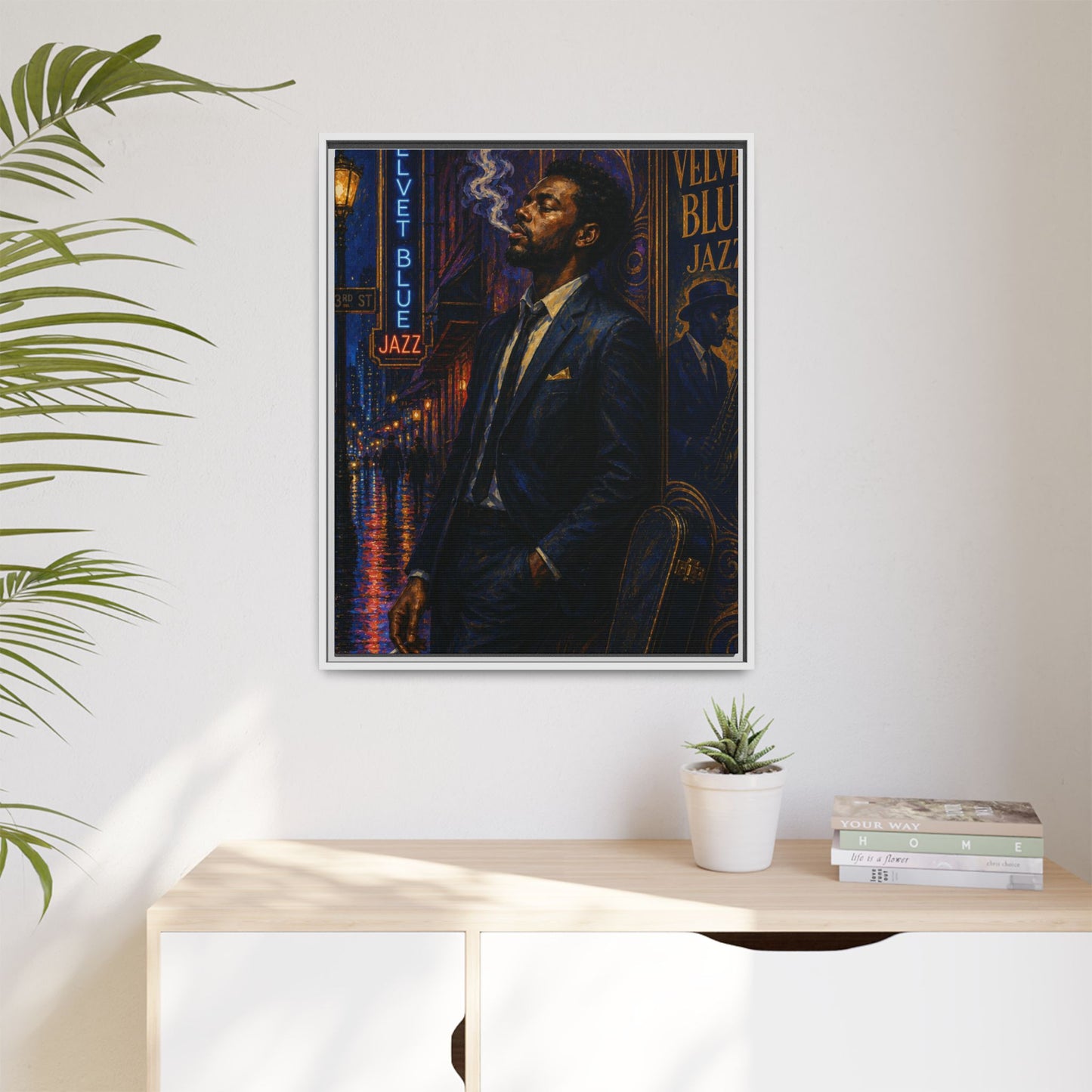 After the Gig Framed Retro Jazz Music Canvas Print