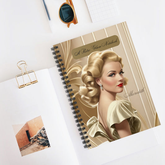 Retro Glam (Meredith) Spiral Notebook - Ruled Line