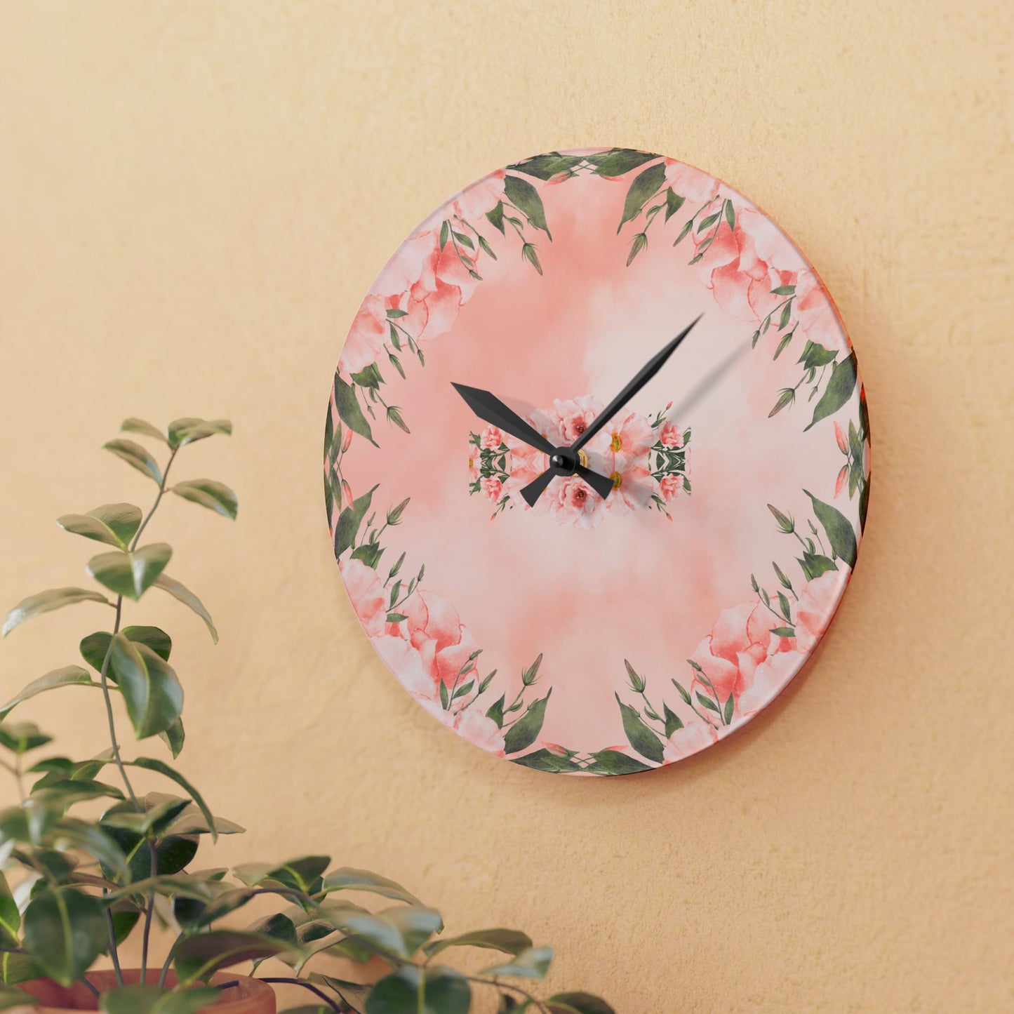 Peachy Keen Acrylic Wall Clock