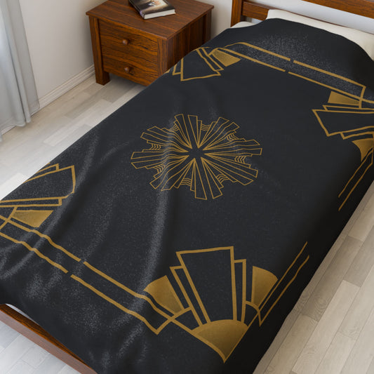 Midnight Luxe (Ebony) Velveteen Plush Blanket