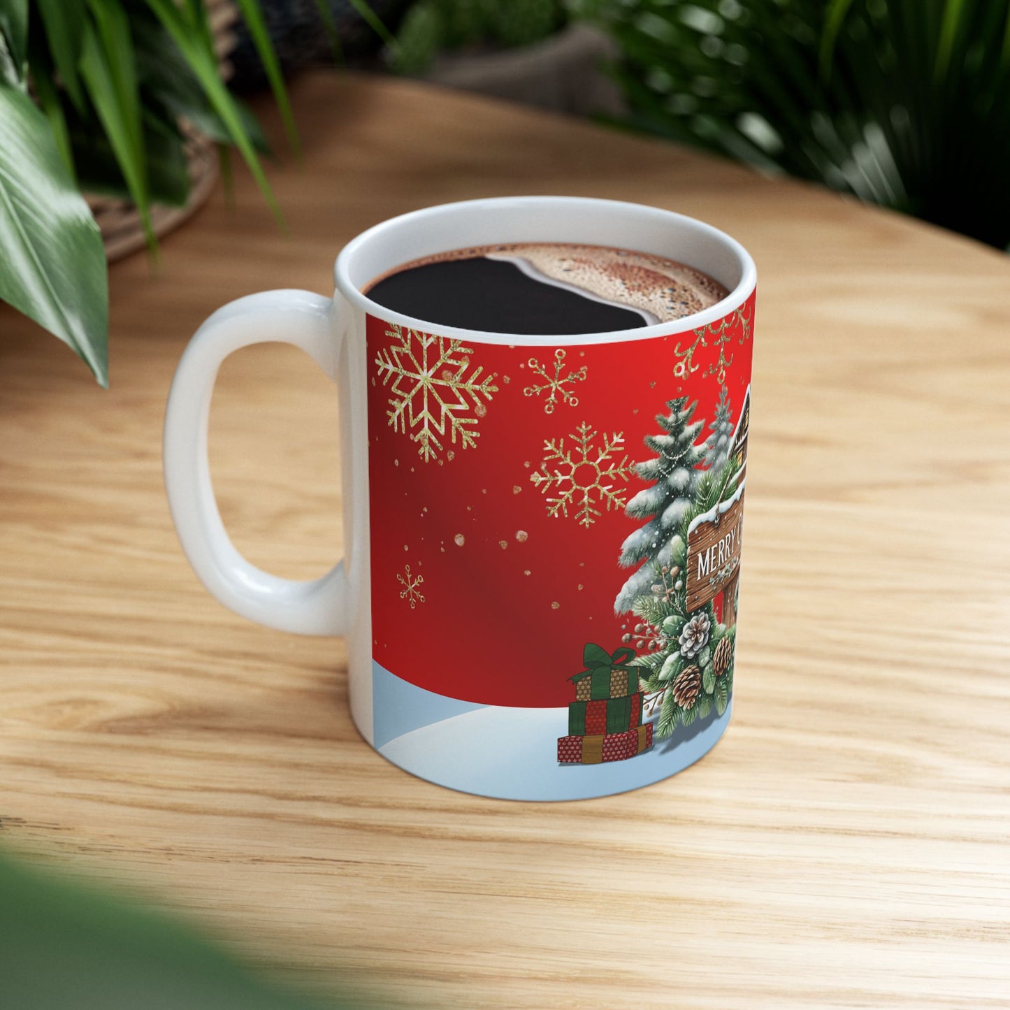 Merry Christmas Ceramic Mug, (11oz, 15oz)