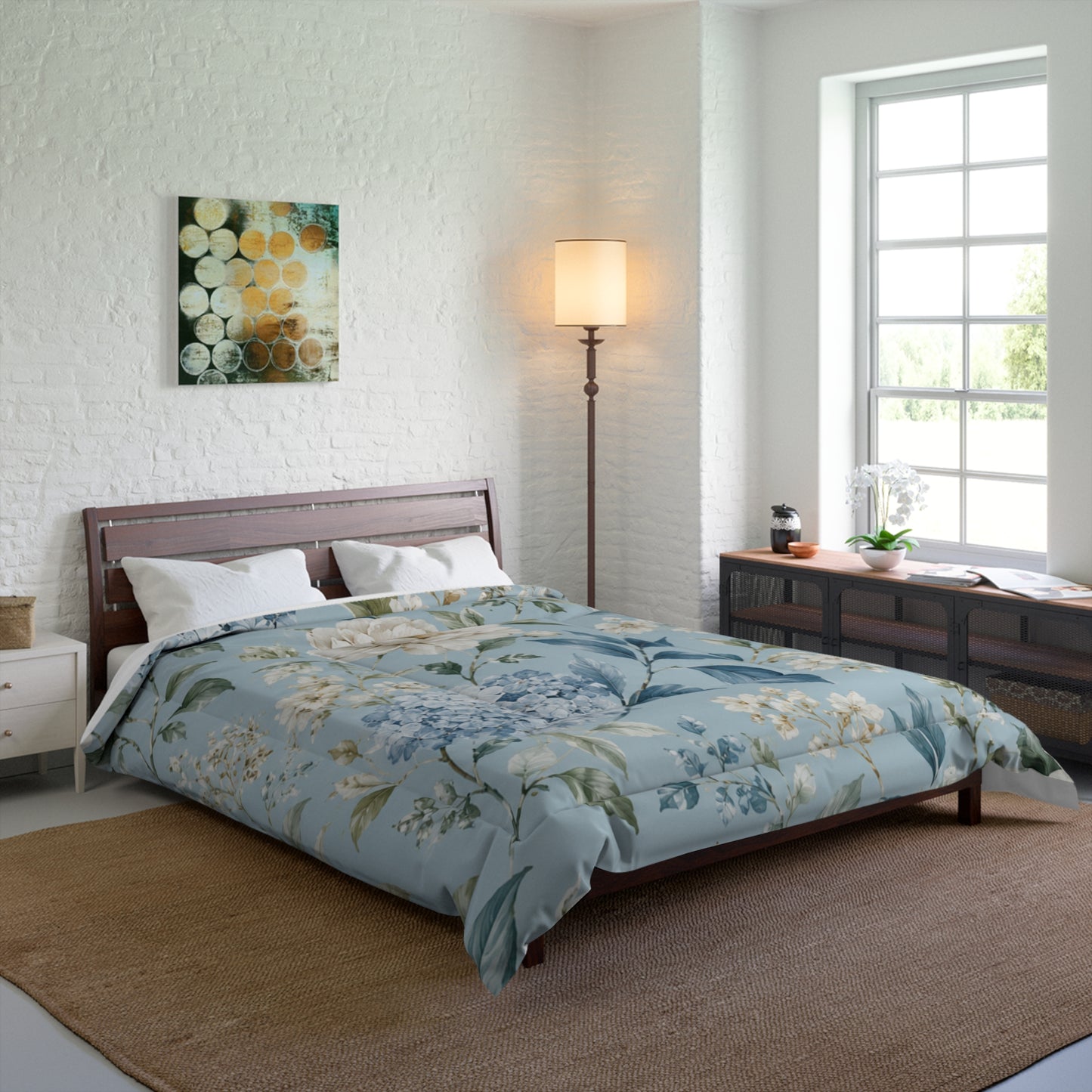 Blue Vintage Hydrangea & Peony Bedding