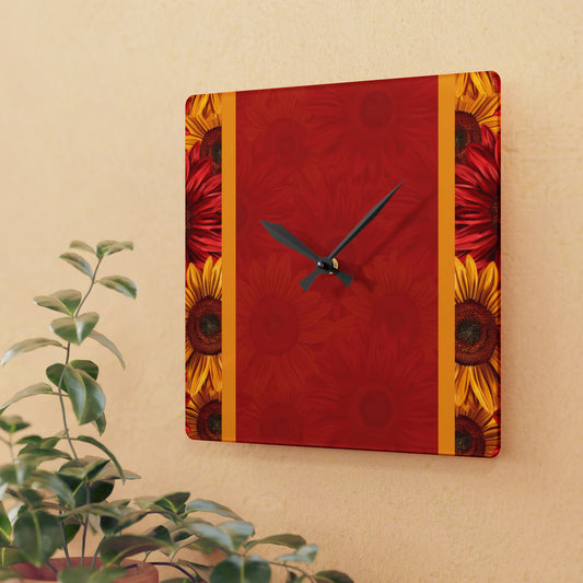 Crimson Gold Acrylic Wall Clock