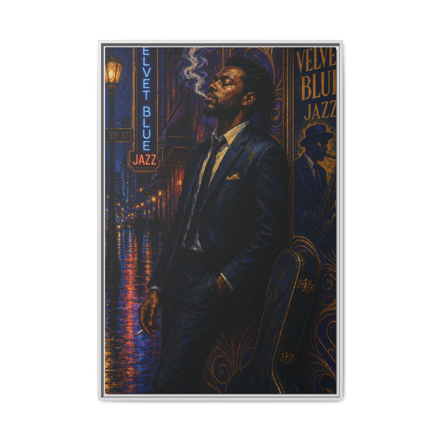 After the Gig Framed Retro Jazz Music Canvas Print