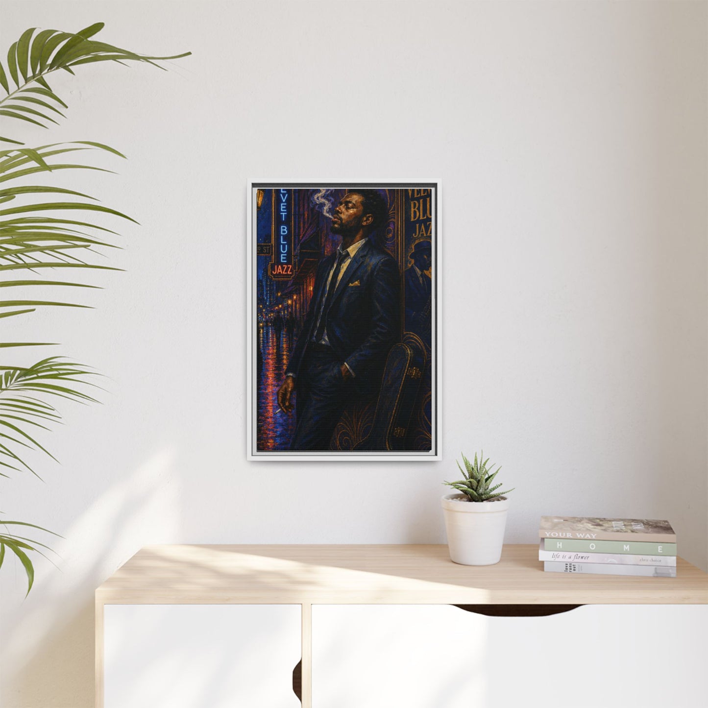 After the Gig Framed Retro Jazz Music Canvas Print