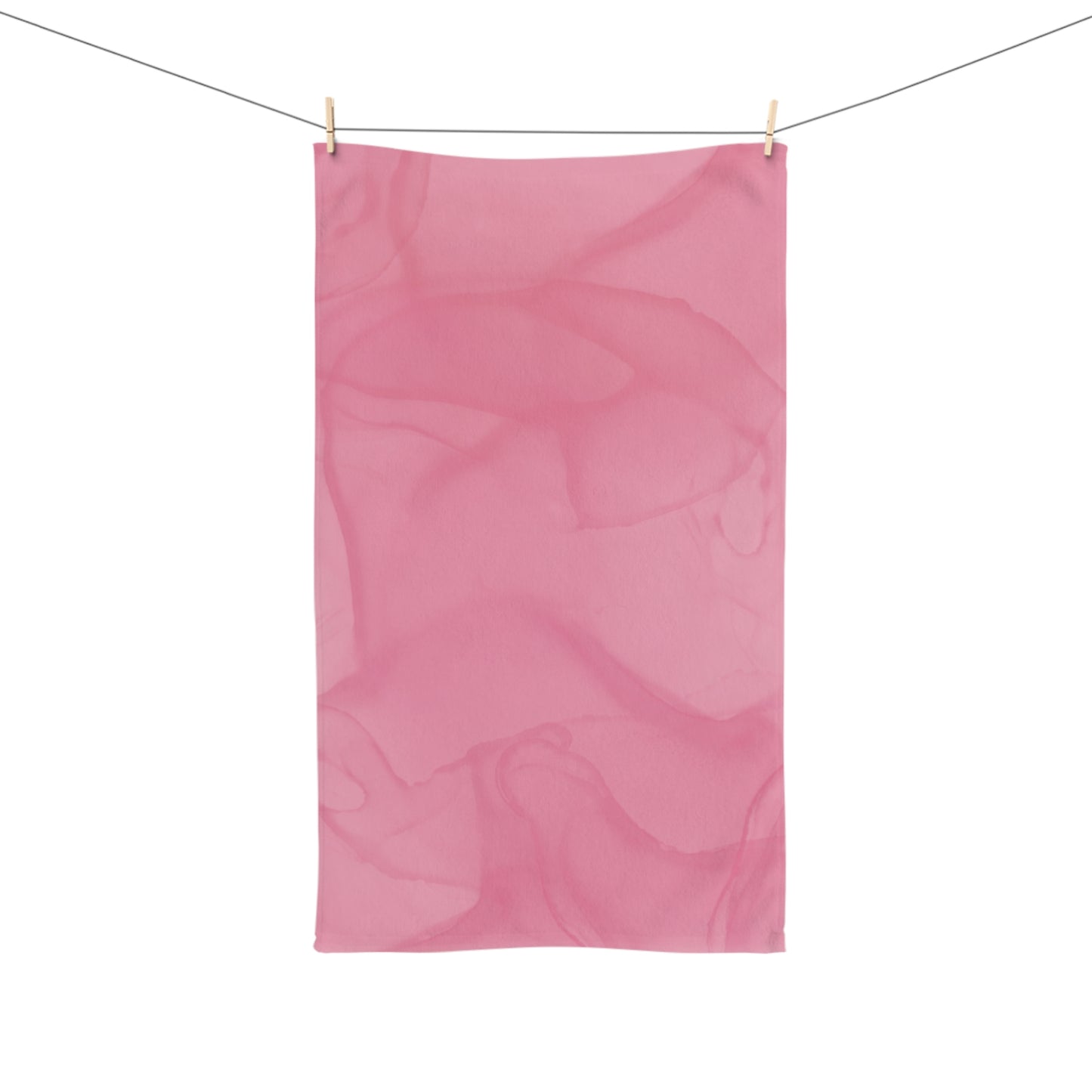 Blush Pink Hand Towel — Soft Watercolor Kitchen & Bathroom Accent