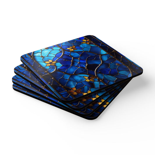Sapphire Radiance Corkwood Coaster Set