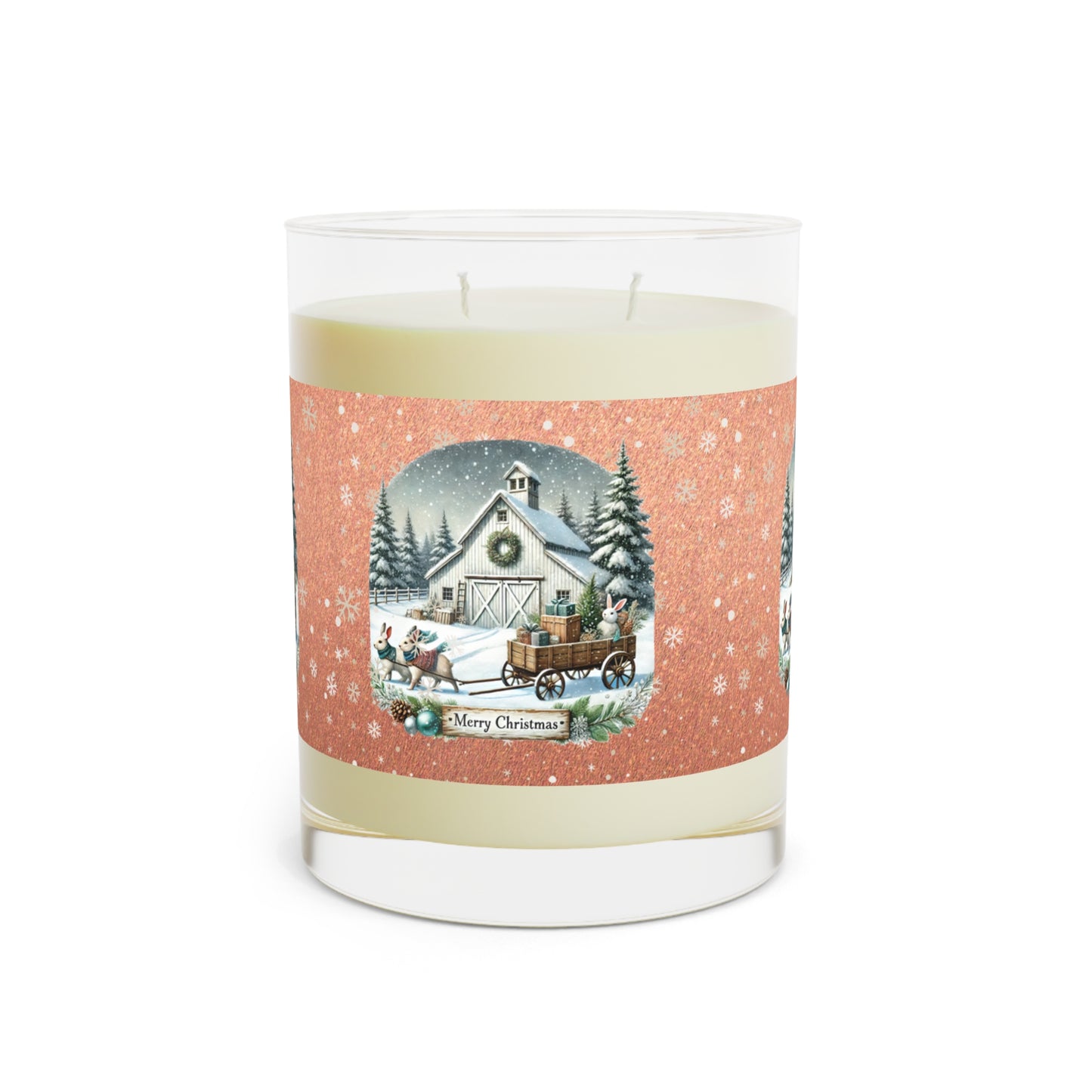 Merry Christmas Scented Candle - Full Glass, 11oz