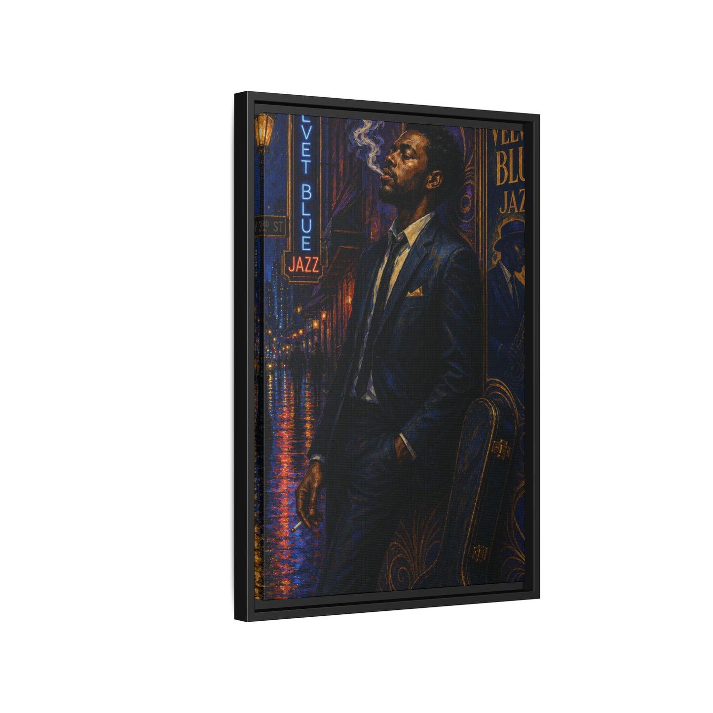 After the Gig Framed Retro Jazz Music Canvas Print