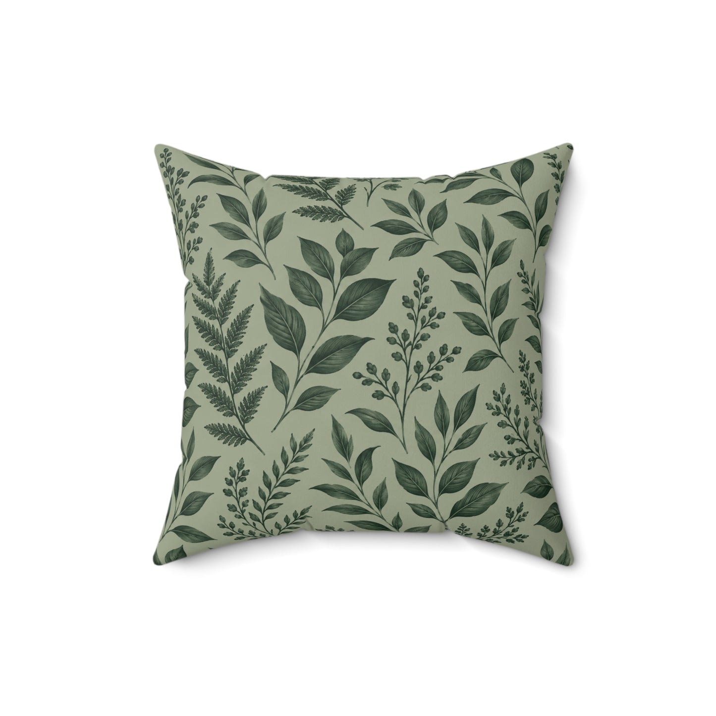 Botanical Green Leaf Throw Pillow – Decorative Cushion