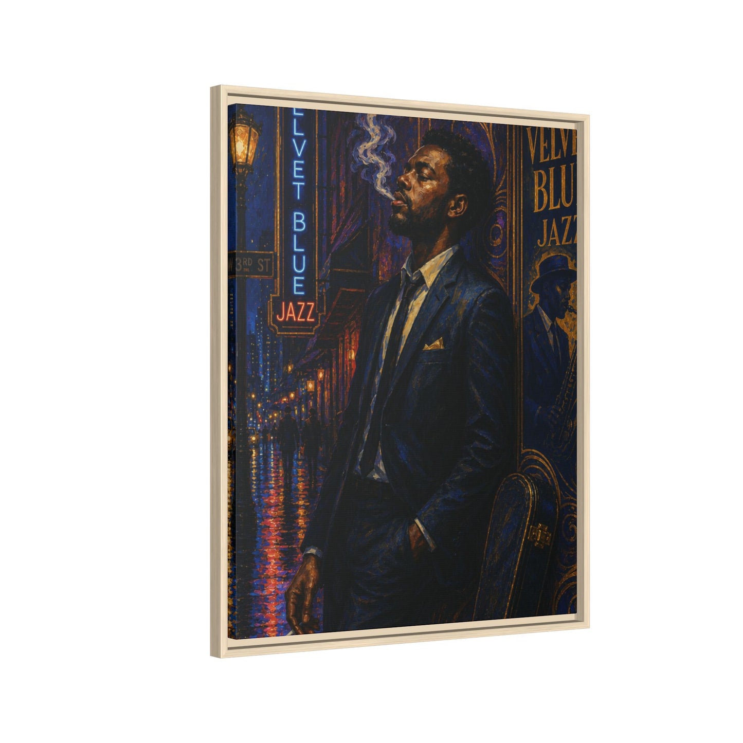 After the Gig Framed Retro Jazz Music Canvas Print