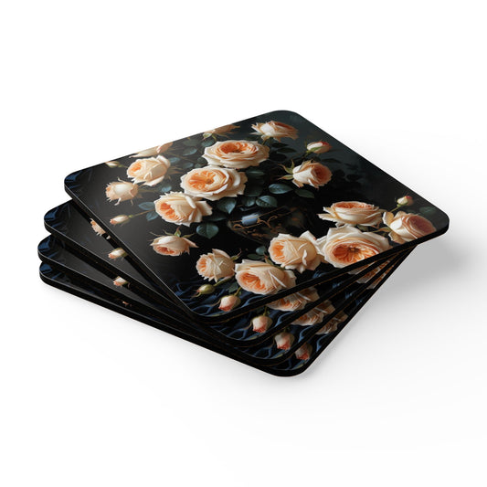 Evening Bloom Corkwood Coaster Set