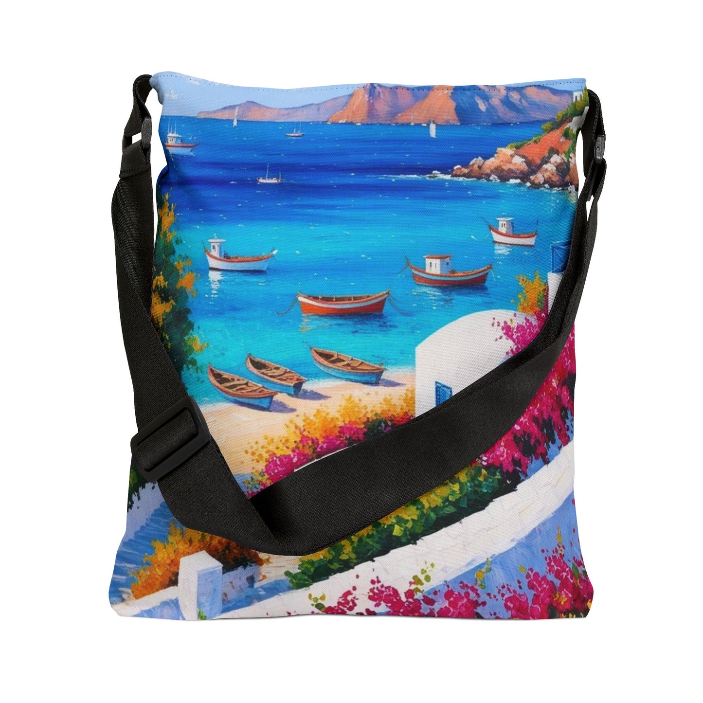 Grecian Seaside Adjustable Tote Bag (AOP)