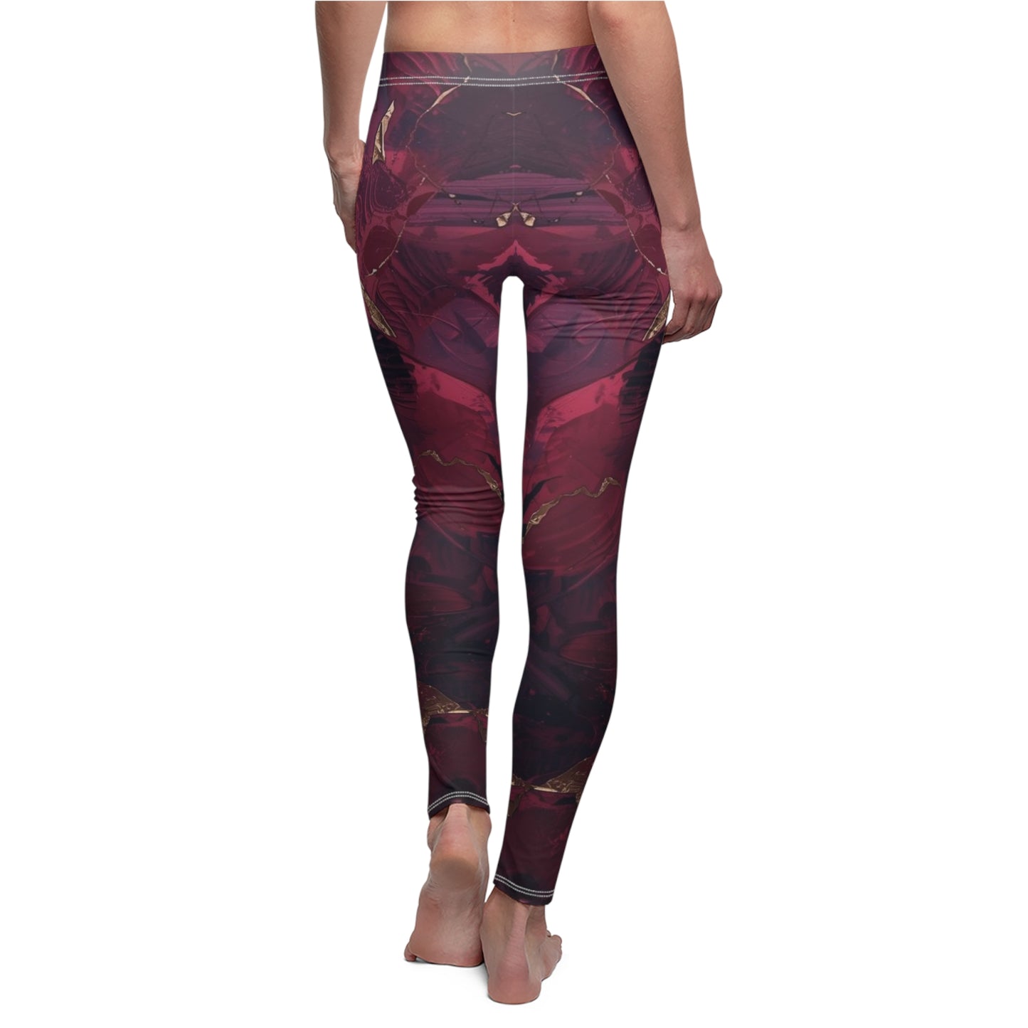 Raspberry Motion Women's Cut & Sew Casual Leggings (AOP)