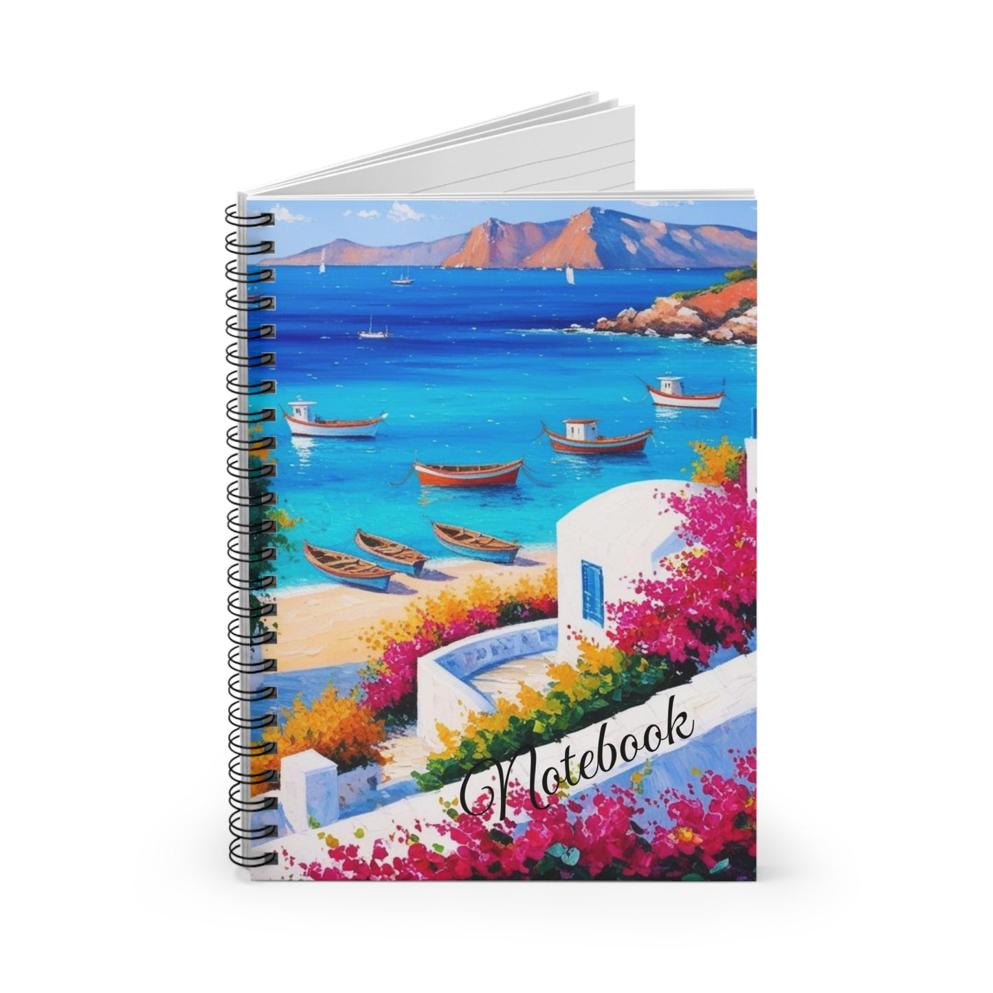 Grecian Seaside Spiral Notebook - Ruled Line