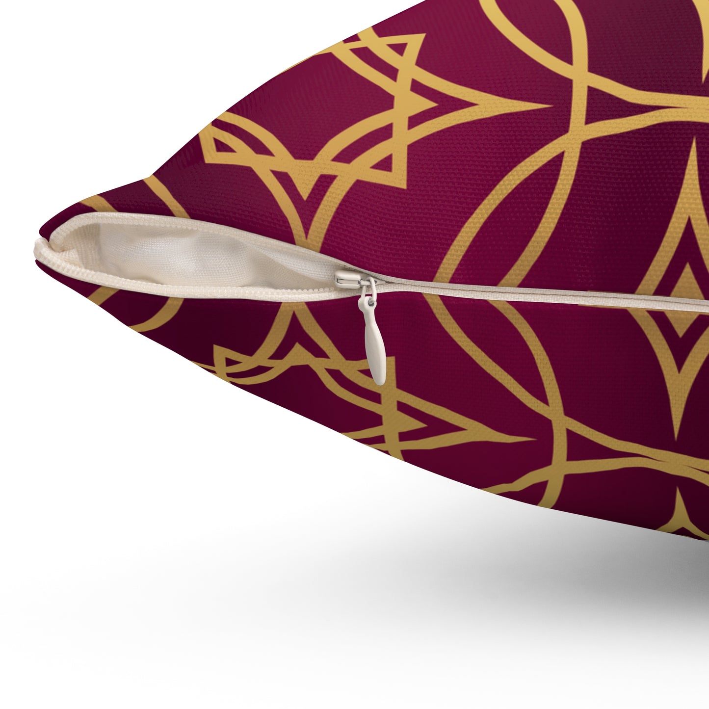 Gilded Geometric Burgundy & Gold Decorative Pillow