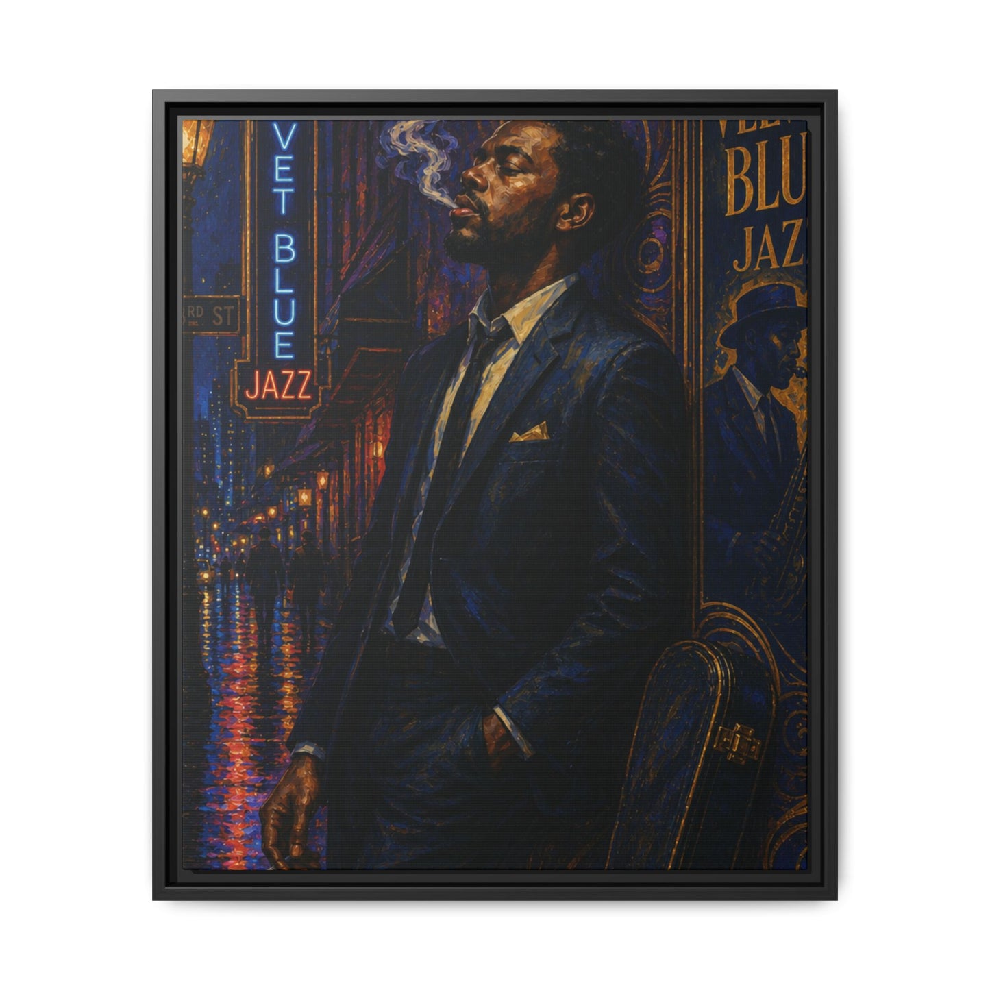 After the Gig Framed Retro Jazz Music Canvas Print