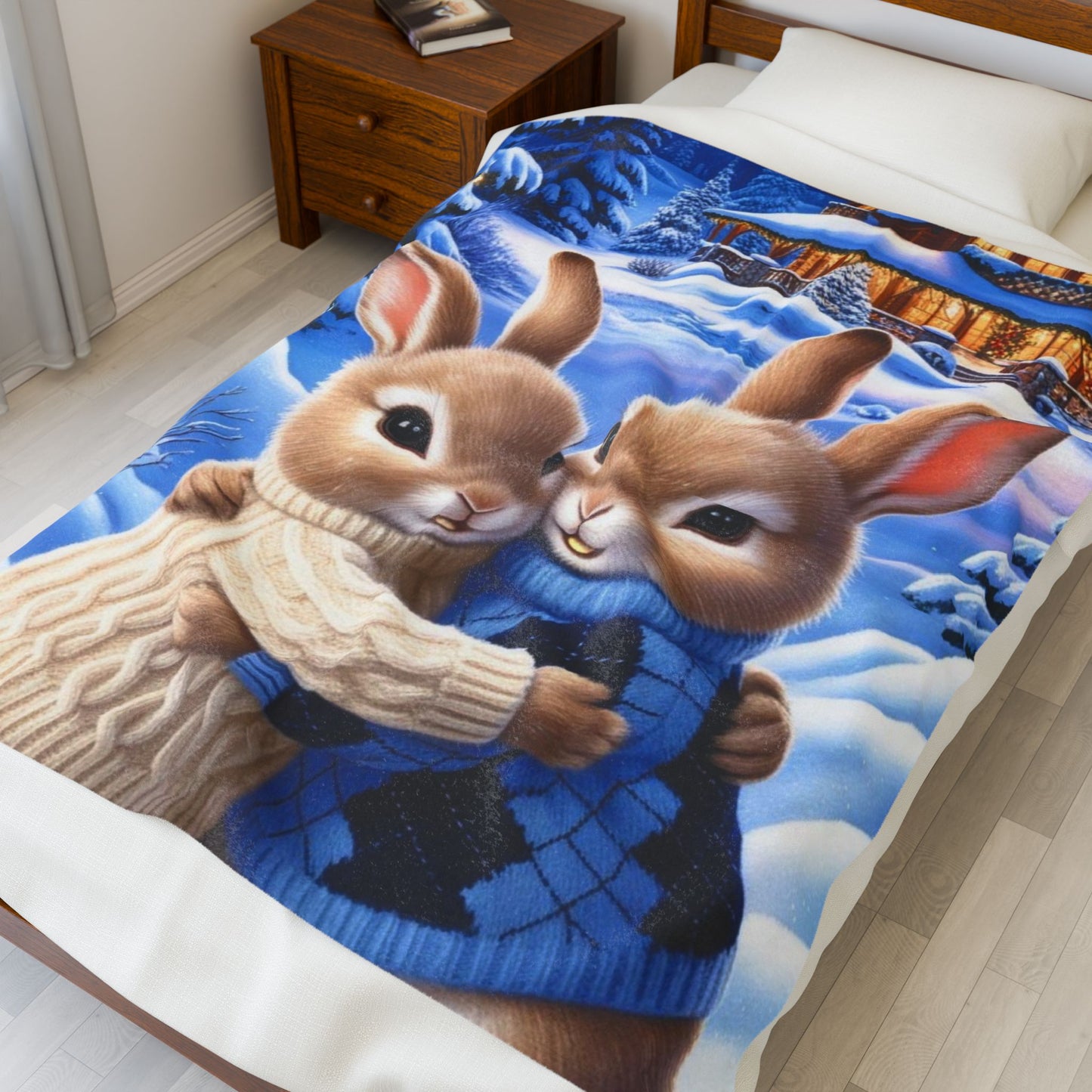 Snuggle Bunnies Velveteen Plush Blanket