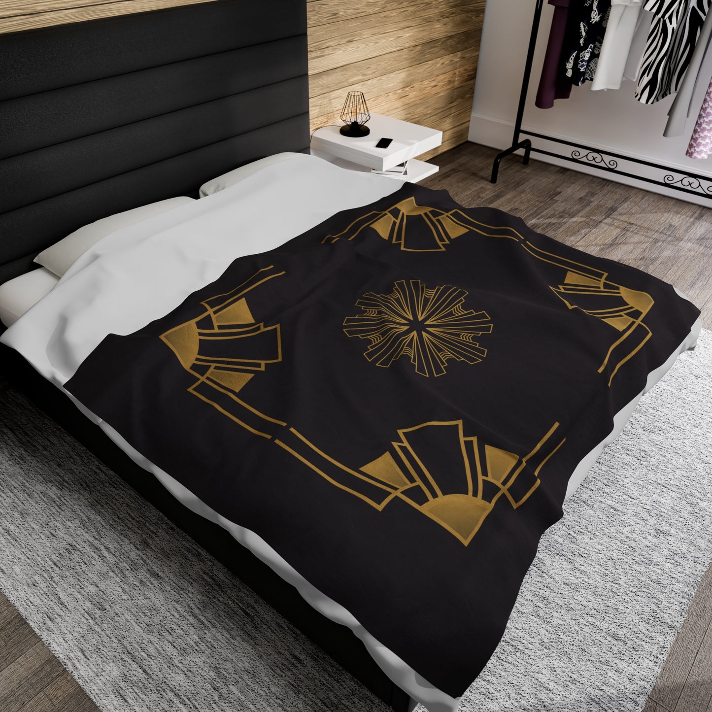 Midnight Luxe (Ebony) Velveteen Plush Blanket