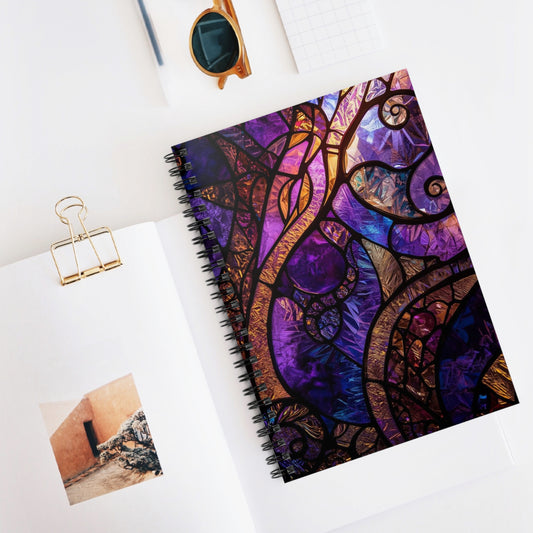 Moonlit Violet Spiral Notebook - Ruled Line