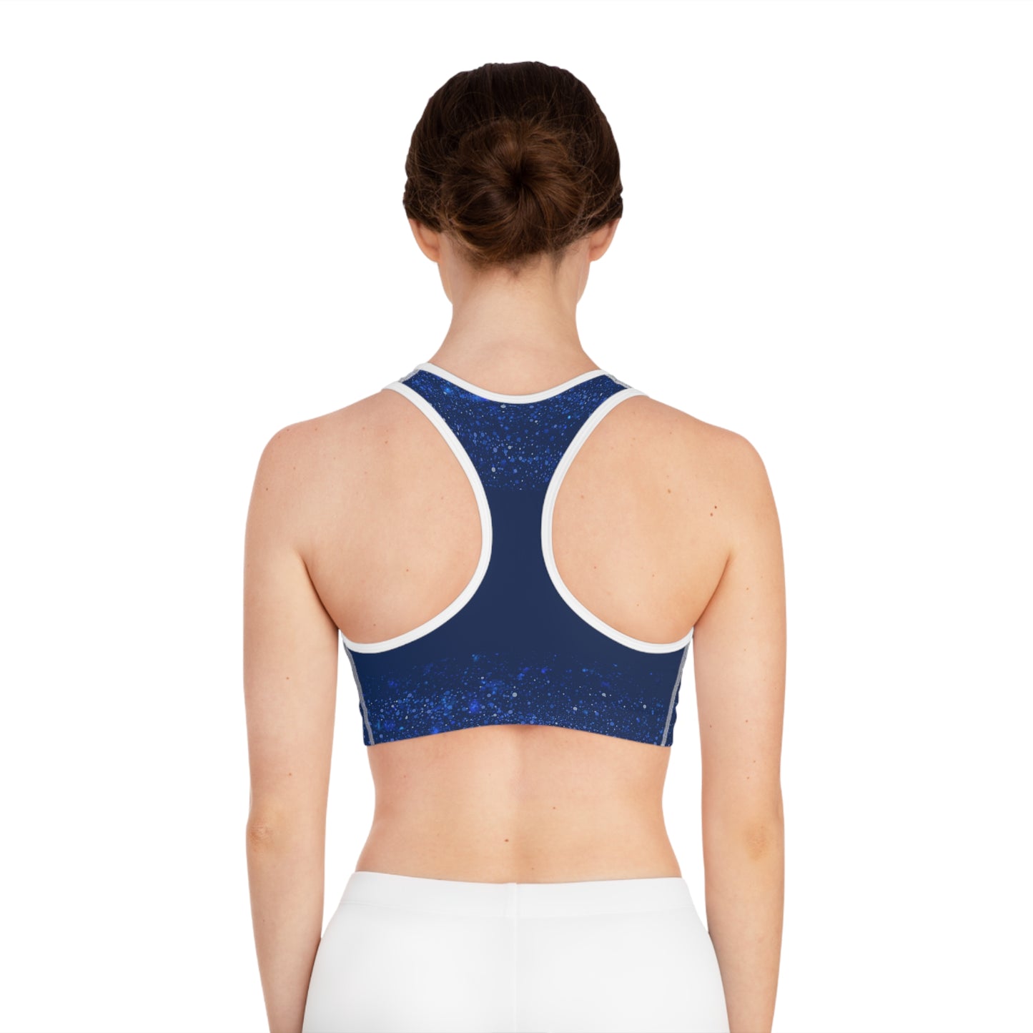 Deep Blue Sports Bra (AOP)