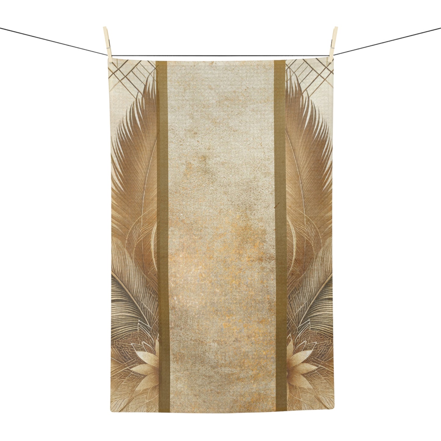 Fitzgerald Plume Microfiber Tea Towel - Neutral Boho Kitchen Accent