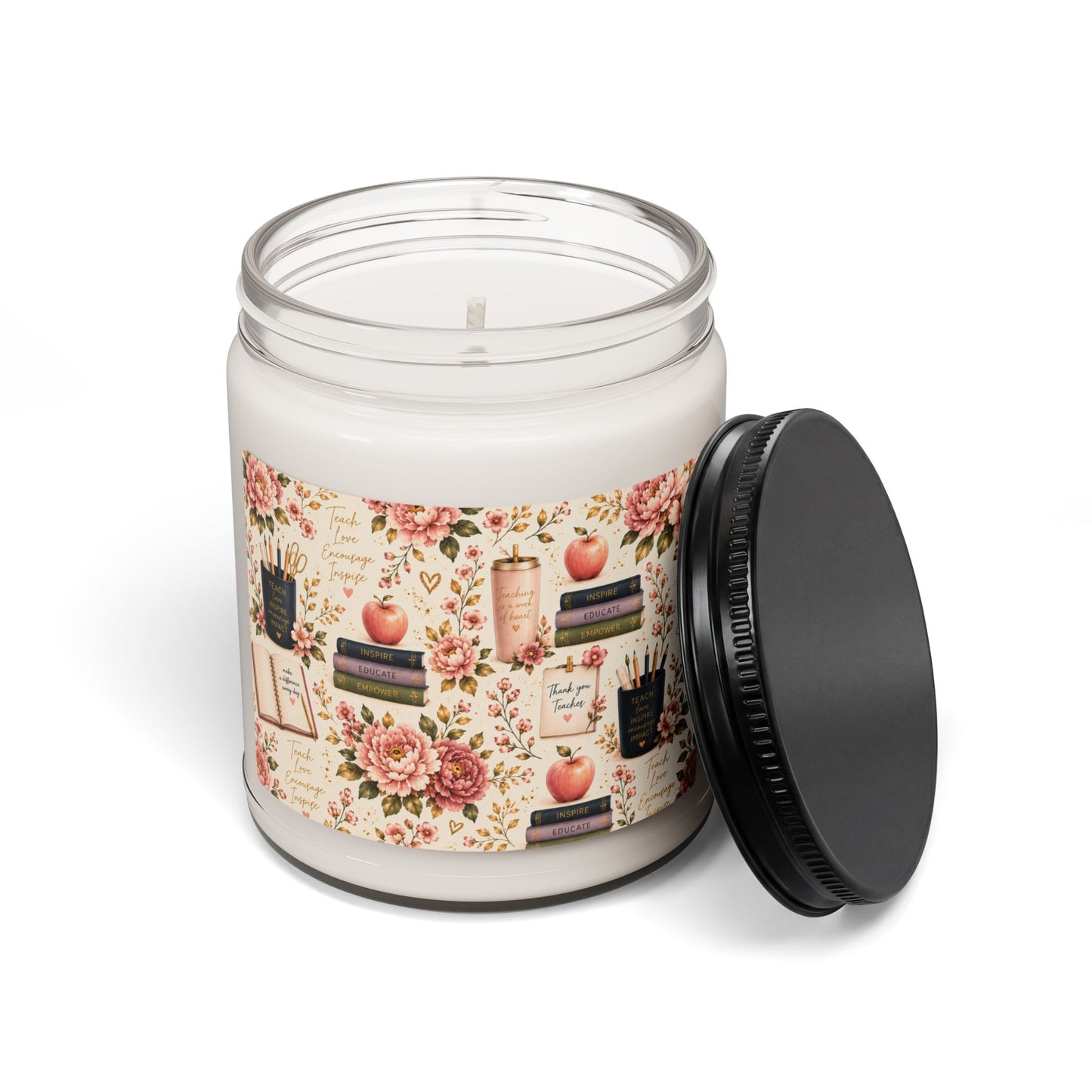 Teacher Appreciation Soy Candle — 9oz Scented Jar (Teachers, Readers, Cozy Study Gift)