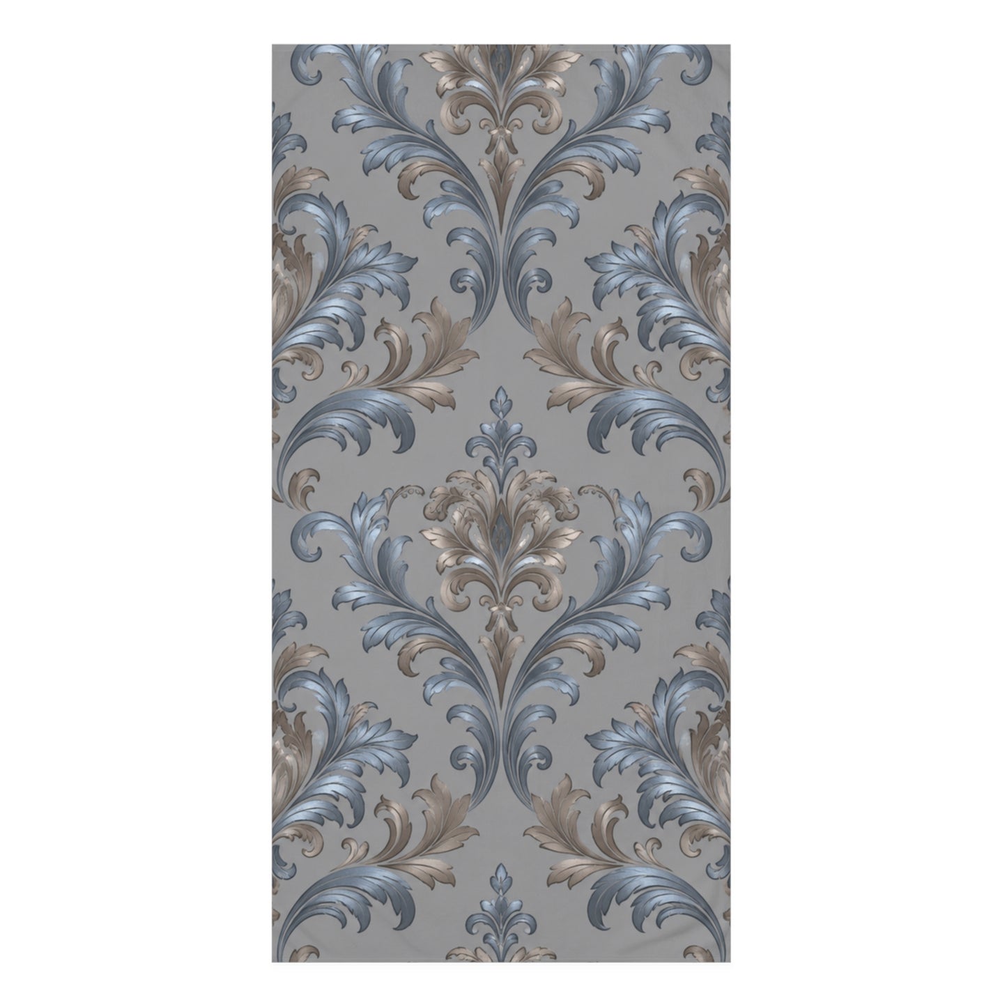 Elegant Blue Gray Damask Mink Cotton Towel